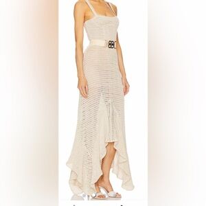 Bronx and Banco Cream Knit Maxi Herrera Desert Crochet Gown